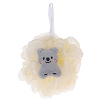Vente en gros de boules de bain en forme d'animaux pour enfants, loofah doux exfoliant en maille PE pour peaux sensibles