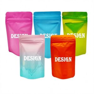 Bolsa de pie para embalaje de alimentos con impresión personalizada, bolsas de papel Kraft para manualidades con cremallera resellable - Product Image 1