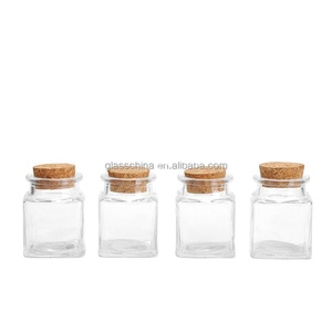 Juego de Frascos de Vidrio Transparente Cuadrados Mini de 2oz y 4oz para Almacenamiento de Especias y Hierbas de Cocina, Ecológicos, para Exteriores, al por Mayor - Product Image 4