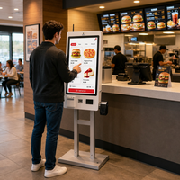 Kiosco de Pago con Pantalla Táctil para Pedidos en Restaurantes, con SDK, Soporte de Piso, Impresora Térmica de 58/80 mm, Certificaciones CE, CB, FCC, ISO9001