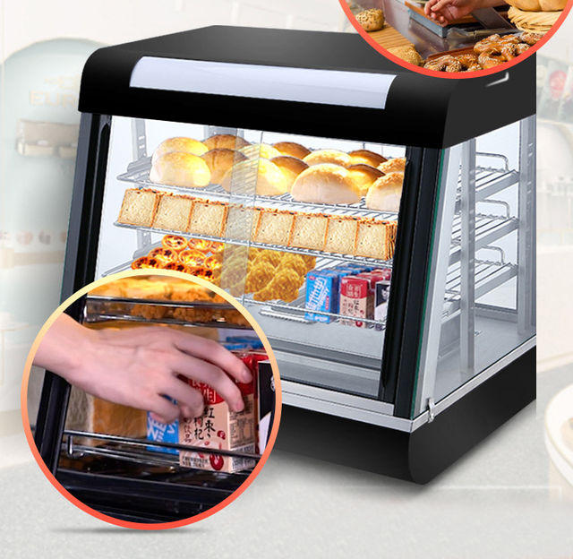 Commercial Hot Food Warm Keeping Showcase Hamburger Bum Warmer Chips Warmer Fried Chieck Warmer