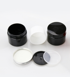 High Quality 30Ml 50Ml 100Ml 150Ml 200Ml 250Ml Black Plastic Cosmetic Container Black Pet Cream Jar And Lids