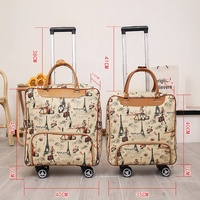 Grand sac de trolley en matériau PU avec 4 roues universelles pour les voyages d'affaires à courte distance Sacoche à tirette avec fermeture à glissière