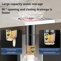 Couvercle de siphon de sol cylindrique en laiton moderne - Joint en silicone anti-odeur et anti-insectes pour drain de salle de bain/cuisine d'hôtel