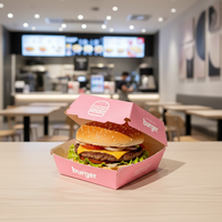 Pochettes pliables en papier kraft biodégradable de qualité alimentaire, écologiques, avec logo personnalisé, jetables, pour sandwichs et restauration rapide