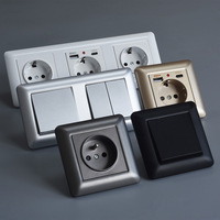 Haute qualité 220V Europe PC unipolaire écran tactile interrupteur mural prises nouveau Design 10A pour la maison hôtels Version Double pôle également