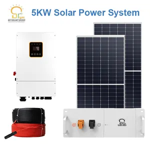 घर के लिए पूर्ण पैनल 5 किलोवाट सिस्टम ऑफ-ग्रिड सौर 10 किलोवाट/6 किलोवाट/8 किलोवाट सौर ऊर्जा प्रणाली