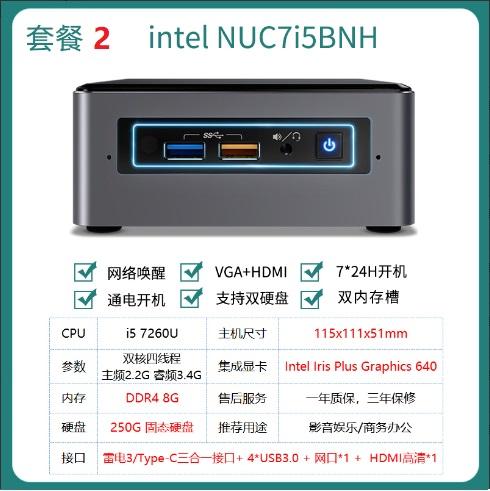 Package 2: nuc7i5bnh i5+8g+250g