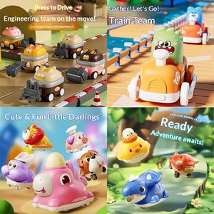 รถของเล่นเด็กพลาสติกขนาดเล็ก รูปการ์ตูน แปลงร่างได้ หมุนได้ รูปสัตว์ ไก่สีเหลือง รถดับเพลิง รถวิศวกรรม สเกล 1:5 สำหรับเด็กอายุ 0-24 เดือน - Product Image 3