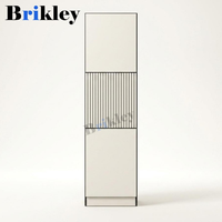Casier compact HPL Brikley couleur grain de bois 12 mm d'épaisseur avec serrure électronique, installation au sol/au mur