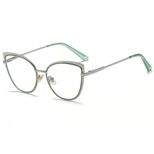 8327 renk değişimi şık Metal optik şeffaf <span class=keywords><strong>Lens</strong></span> gözlük kadın kedi göz gözlük çerçeve