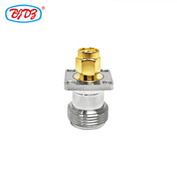 Factory Supply N-Type Female Jack to SMA Male Plug 4-Hole Flange 17.5*17.5 mm Chassis Mount Solder Coaxial Connectors Adapters