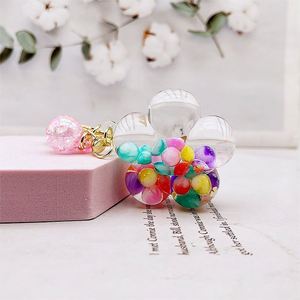 Custom Acrylic Colorful Beads Quicksand Bottle <b>Key</b> <b>Chain</b> Cute Rabbit Oil Floating KeyChain Bags Pendant Small <b>Key</b> Ring Gift - Product Image 4