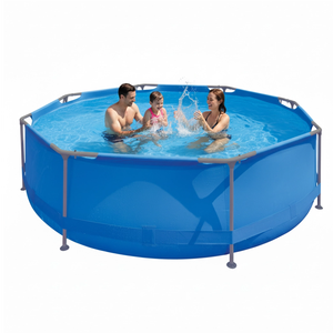 <span class=keywords><strong>Piscine</strong></span> familiale ronde <span class=keywords><strong>hors</strong></span> <span class=keywords><strong>sol</strong></span> avec structure en métal et revêtement en PVC, <span class=keywords><strong>installation</strong></span> facile, plusieurs tailles disponibles - Product Image 3