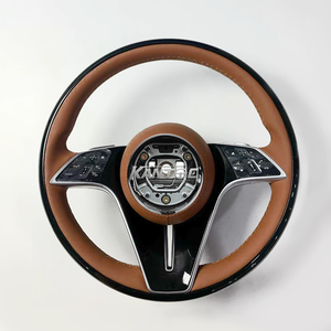 อัพเกรดพวงมาลัยหุ้มหนังสีน้ำตาลสำหรับ Mercedes Benz W204 W205 W211 W212 W213 W176 W221 W166 W167 X166 <span class=keywords><strong>GLE</strong></span> 53 63 AMG - Product Image 1