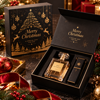Boîte cadeau de parfum de Noël de luxe, boîte d'emballage en papier à fermeture magnétique personnalisée avec insert