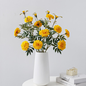 Fleurs de marguerite artificielles, bouquet de fleurs en soie jaunes, décoration intérieure, accessoires de mariage, haute simulation - Product Image 4