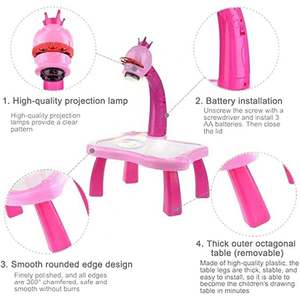 กระดาน<span class=keywords><strong>วาด</strong></span>ภาพอัจฉริยะสำหรับเด็ก,โต๊ะของเล่นวาดรูปโปรเจคเตอร์สำหรับ<span class=keywords><strong>เด็ก</strong></span> - Product Image 4