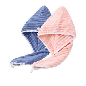 Nouvelle serviette de cheveux en <span class=keywords><strong>microfibre</strong></span> corail velours séchage rapide cheveux Turban Super absorbant cheveux séchage enveloppement serviettes élastique <span class=keywords><strong>Anti</strong></span> frisottis serviette - Product Image 1
