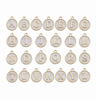 Breloques en alliage lettres A-Z, perles initiales émaillées, style punk, bracelet et collier unisexe