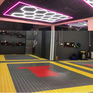 Éclairage LED hexagonal pour atelier de detailing automobile KCX personnalisé, 14 hexagones avec bordure rose, éclairage de plafond en forme de nid d'abeille pour <span class=keywords><strong>garage</strong></span> - Product Image 5