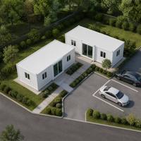 Casa Contenedor Modular de Doble Ala Expandible de Montaje Rápido, Cabina Portátil con Estructura de Acero y Múltiples Habitaciones para Edificio de Oficinas