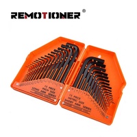 Set Kunci Pas Hex Ukuran Metrik/Inci, Kunci Allen Torx L-keys Bentuk L 30 Buah dengan Kotak