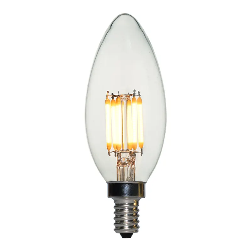 E12 base 12v 24v led candle bulb, Dimmable led indoor candle filament lamp