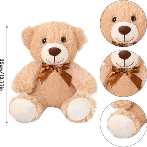 ตุ๊กตาหมีนุ่ม C025 ของเล่นตุ๊กตาขนนุ่มแบบเป็นชุด <span class=keywords><strong>ของขวัญ</strong></span>น่ารักสำหรับงานเลี้ยงฉลองทารก วันเกิด อีสเตอร์ คริสต์มาส ตุ๊กตาหมีสีน้ำตาลแบบเป็นชุด - Product Image 4