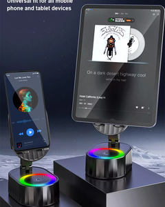 3 In1 Wireless Powerbank <b>Speaker</b> with RGB <b>Stand</b> 3-in-1 Mobile Phone Holder Power Bank Portable Flexible for Bed Usage - Product Image 3