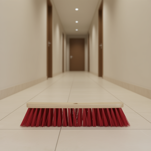 ไม้กวาดพื้น Hall Broom Wood Elastomer 60 ซม. ขนแปรงสีแดง สำหรับทำความสะอาดพื้น - Product Image 3