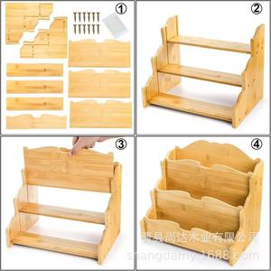 Cross-border wooden greeting card display rack, multi-functional sticker display rack, retail rack, wooden <b>desktop</b> book <b>shelf</b> - Product Image 4
