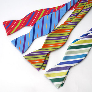 Papillon di design con zucca in seta a quadri a strisce abbigliamento formale Business personalizzato - Product Image 2