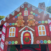 Équipement de location de fête château gonflable maison en pain d'épice toboggan combo pour la fête de Noël