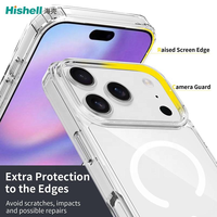 Coque de téléphone portable transparente antichoc en TPU PC Bayer anti-jaunissement avec fonction magnétique pour iPhone 18 Pro
