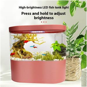 USB 전원 자체 청소 데스크탑 수족관 LED 조명 필터 펌프 낮은 유지 보수 사무실 책상 거실 용 Betta 어항 - Product Image 3