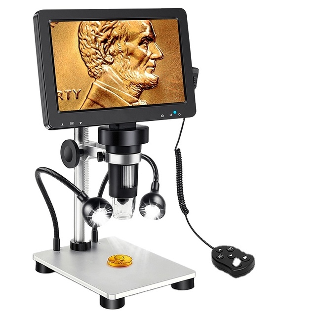 Factory Hot Sale Portable LCD Digital Stereo Microscope 1200X Magnification LED Illumination 1280X720 Resolution ISO9001