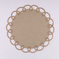 Décoration de table de cuisine écologique, sets de table ronds en jute et polyester tissés pour la décoration de table
