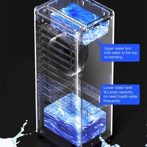 Refroidisseur d'air portable avec réservoir d'eau et cristaux de glace, fonctionnement silencieux à 40 dB, idéal pour les dortoirs - Product Image 3