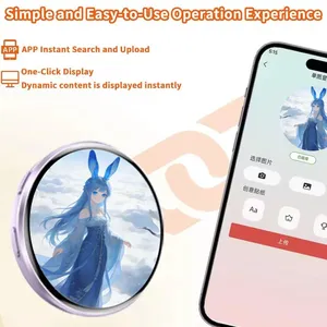 Customize Bluetooth Rechargeable AI Badge, 1.85inch HD Touch Display, Dynamic Anime Photo GIF Video, <b>Smart</b> <b>Electronic</b> Pendant - Product Image 1