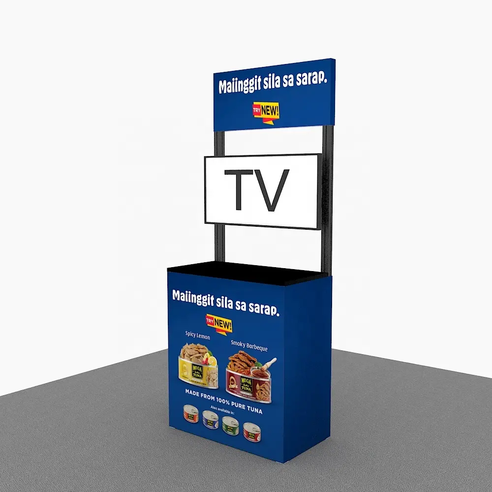 Draagbare Nieuwe Ontwerp Aluminium Frames Beurs Teller Expo Promotie Evenement 32 ''Monitor Vloerstaande Tentoonstelling Tv Stands
