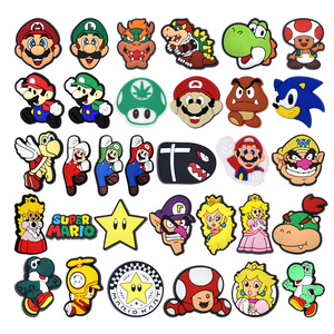 कस्टम जूता एक्सेसरीज़: कार्टून शैली की प्यारी मारio राजकुमारी गुलाबी मशरूम डिजाइन pvc जूता सजावट, डाई जूता सामान - Product Image 1