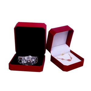 Customized Elegant <b>Red</b> Octagonal Leather Paper Jewelry <b>Box</b> Luxurious Flip Top <b>Gift</b> Packaging for Rings Bracelets - Product Image 3