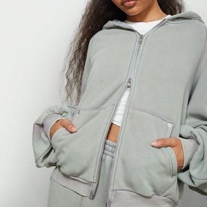 Conjunto de Sudadera con Capucha y Pantalones Deportivos Casuales para Mujer, Diseño OEM, Cierre Doble, Talla Grande, Transpirable, Dos Piezas - Product Image 3