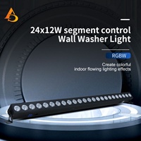 Projecteur mural LED professionnel 24x12W DMX RGBW en alliage d'aluminium, lumière linéaire LED pour lavage mural