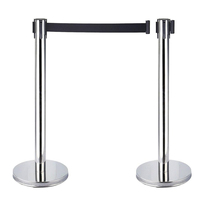 Support de contrôle en acier inoxydable pour hôtel, ligne d'isolement rétractable, barrière de ceinture, haut de boule, poteau de queue, poteau de poteau