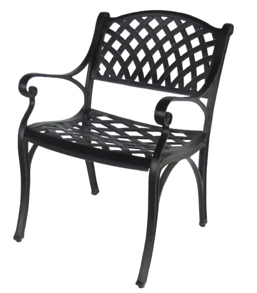 Chaises d'extérieur en fonte d'aluminium 2-Pcs Set couleur noire