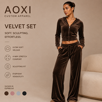 Ensemble de survêtement 2 pièces Y2K en velours et strass pour femme, comprenant un sweat à capuche court zippé et un pantalon évasé, style streetwear et activewear, fabrication OEM