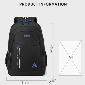 Sacs à dos décontractés imperméables grande capacité pour hommes, sacs à dos noirs pour étudiants, sacs à dos modernes - Product Image 3
