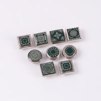 Boutons à pression personnalisés en alliage de zinc pour jeans, sans nickel, conformes aux normes européennes, logo gravé sur mesure, forme carrée, placage écologique